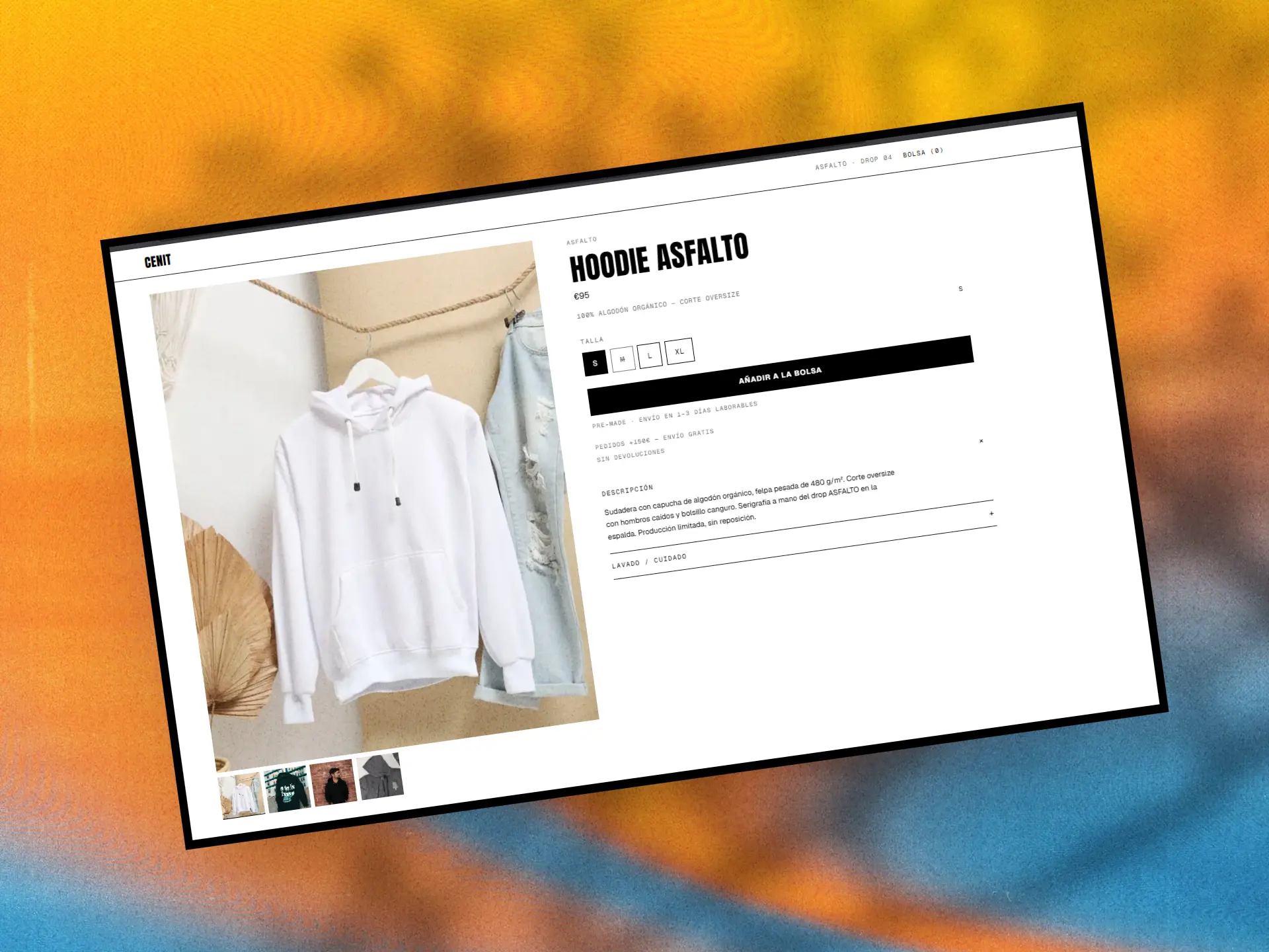 Cenit — Ecommerce de moda con sistema de drops — Ecommerce de moda en Salamanca por Xync, captura 2